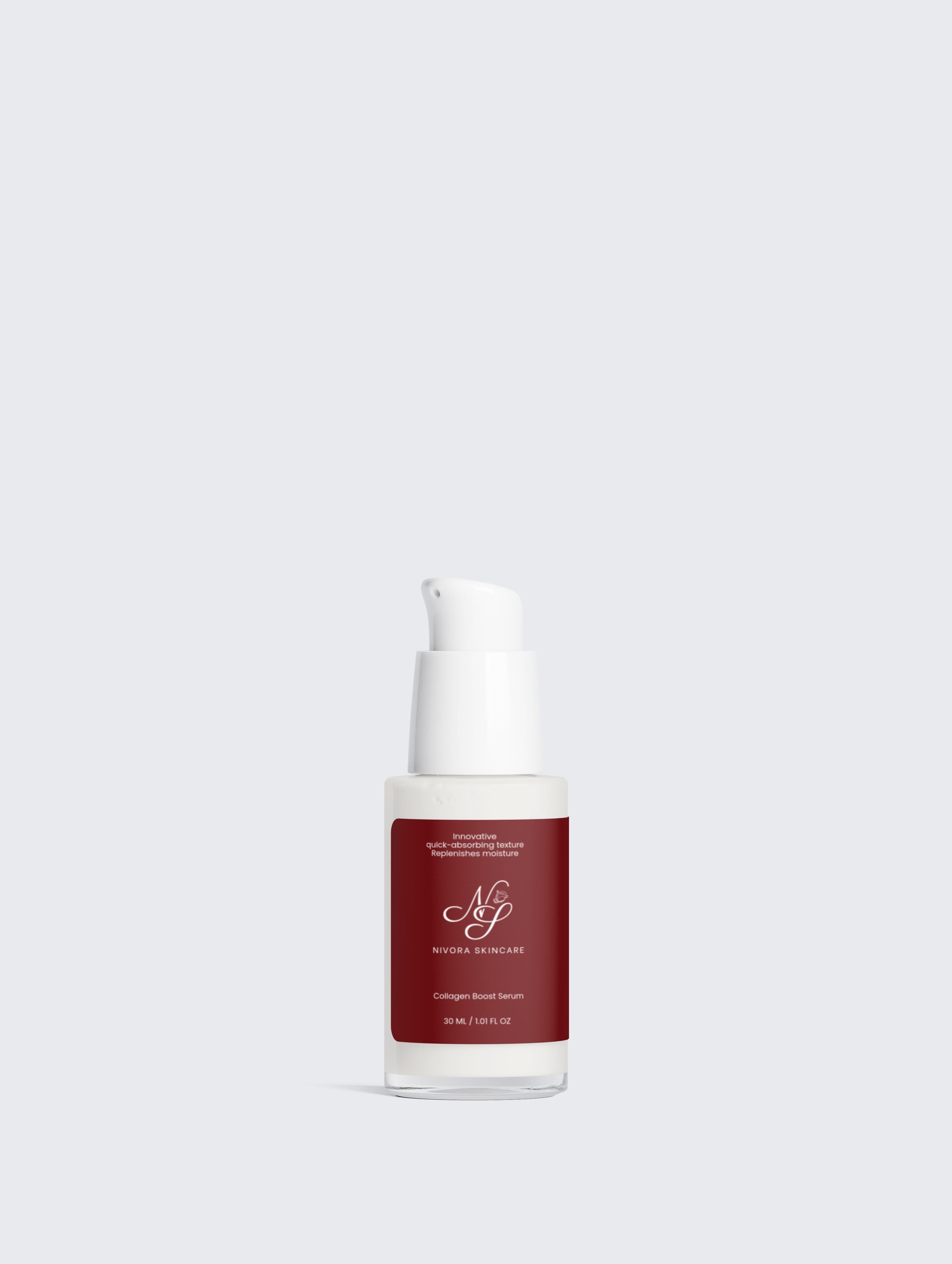 Hydrating Serum bottle – lightweight formula for deep hydration and plump skin by Nivora Skincare